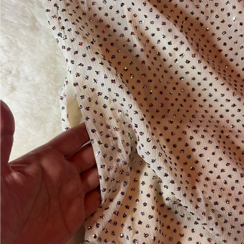 RED VALENTINO Glittered Polka-Dot Silk-Chiffon Mini Dress - Picture 12 of 17